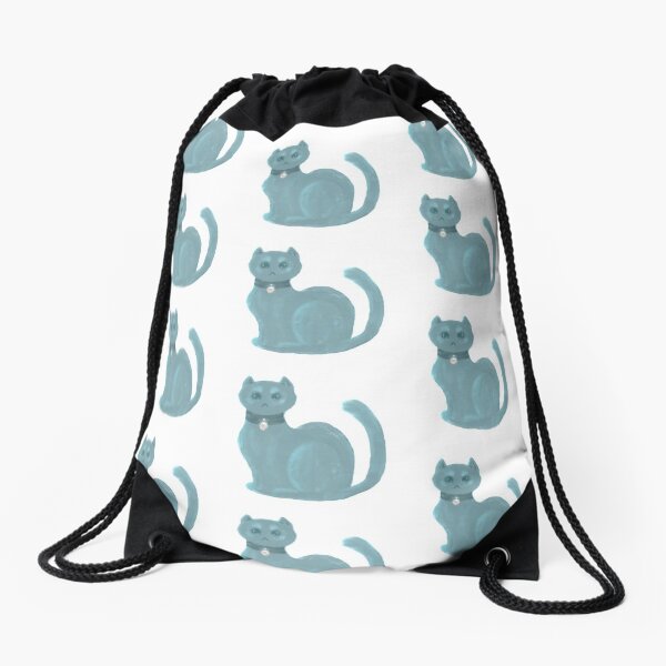 Cute icy arctic kitty cat design - icy blue colour  Drawstring Bag