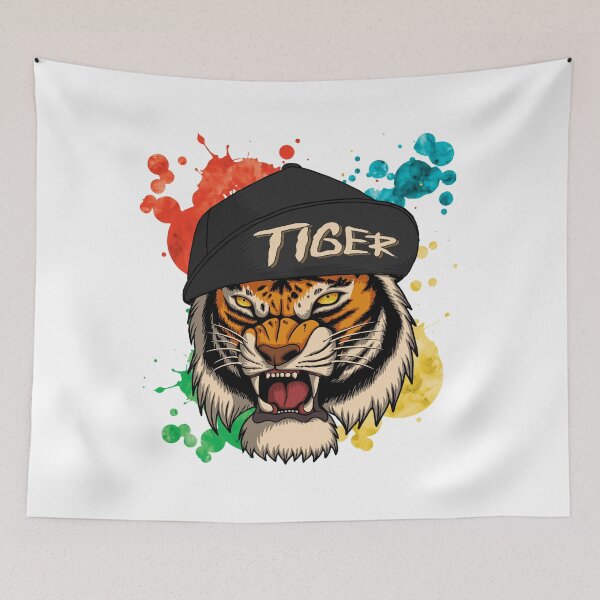 Item preview, Tiger  - Black Hat - Paint Splash Design designed and sold by onjcdesign.