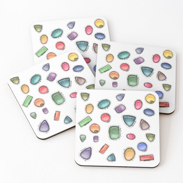 Item preview, Smooth Wire-Wrapped Gemstones Print designed and sold by Rachael Brearton.