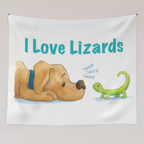 Item preview, Puppy Dog - I Love Lizards - Dog Chasing Lizard designed and sold by gtgbrown.