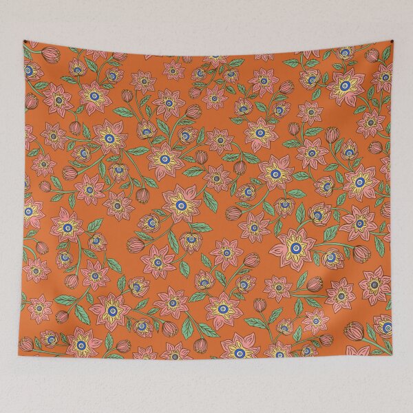 Item preview, Evil Eye Floral in Orange designed and sold by MissJades.