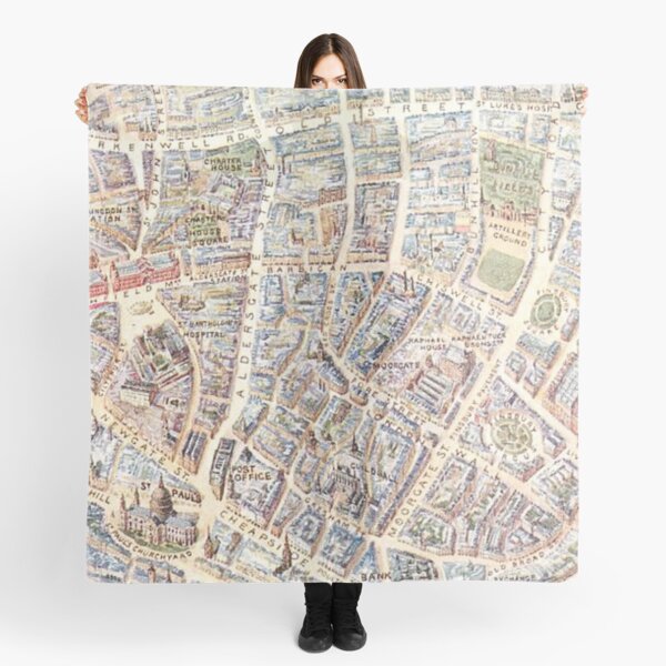 Vintage London Map Scarf, Women's Fashion Scarves