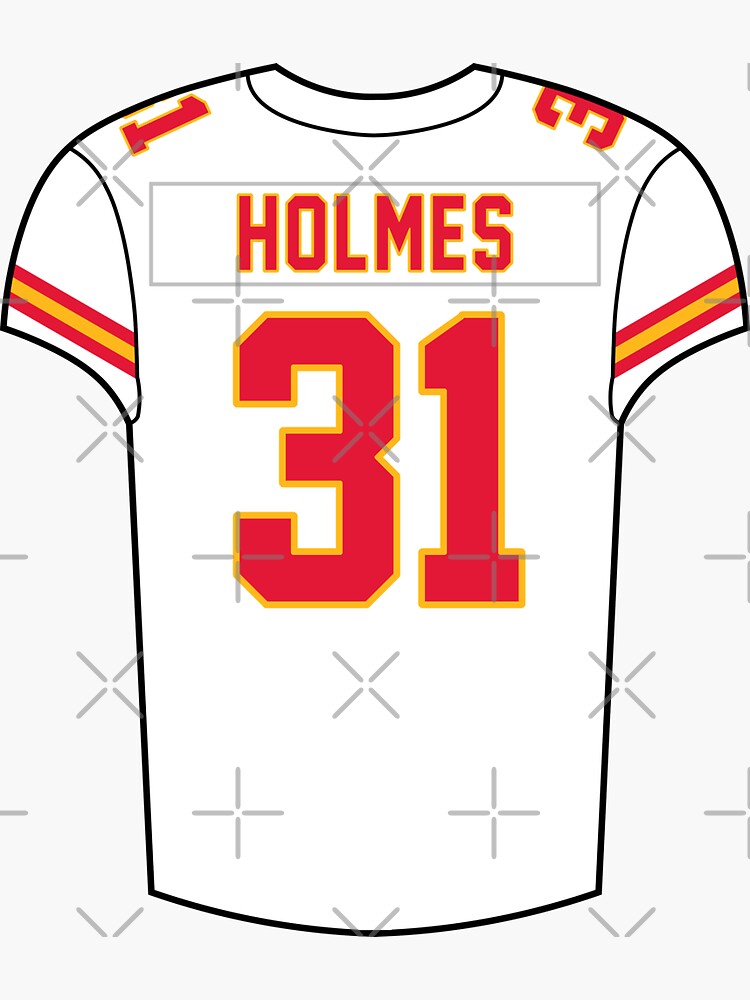 Priest Holmes Away Jersey Sticker for Sale by designsheaven