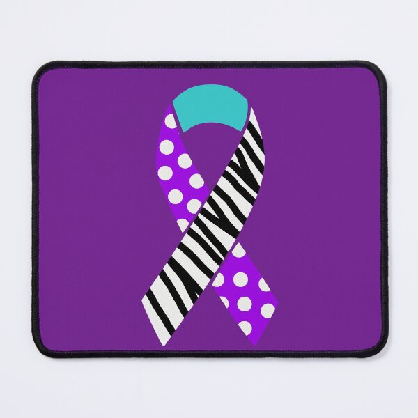 Item preview, Purple, Turquoise and Zebra Print Awareness Ribbon (MCAS, Dysautonomia and EDS) designed and sold by nklange240.