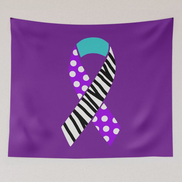 Item preview, Purple, Turquoise and Zebra Print Awareness Ribbon (MCAS, Dysautonomia and EDS) designed and sold by nklange240.