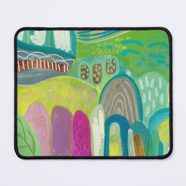 Item preview, Green Blue Abstract Village designed and sold by Suzanne Allard Design.