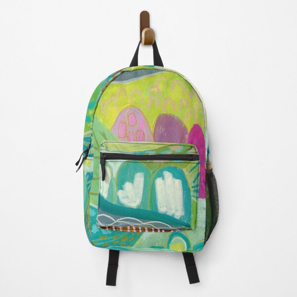 Item preview, Green Blue Abstract Village designed and sold by Suzanne Allard Design.