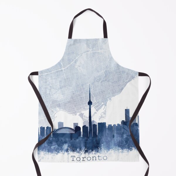 Item preview, Toronto Skyline & Map Watercolor Navy Blue, Print by Zouzounio Art designed and sold by zouzounioart.