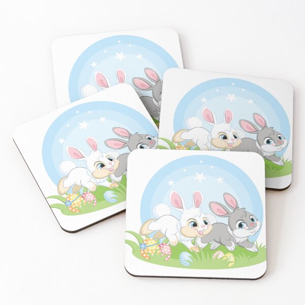 Item preview, Cute cartoon two easter rabbits designed and sold by Alinart16.