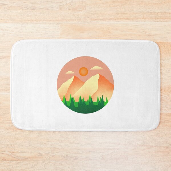 Item preview, Cute Sunset Sun Mountain Tree Cartoon Illustration designed and sold by DGFNI.