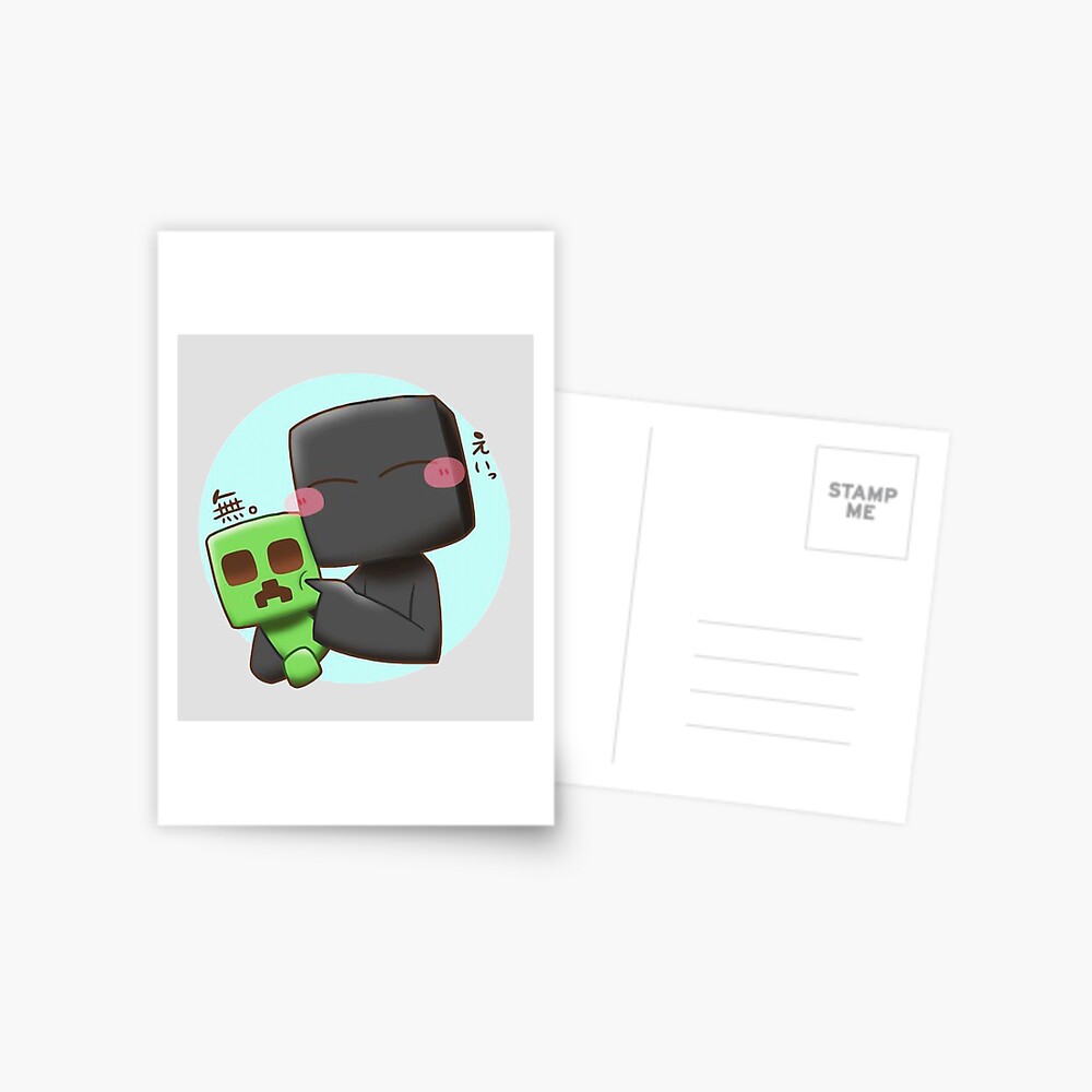 Minecraft Enderman and Creeper Postcard for Sale by ddkart