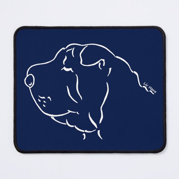Item preview, Shar Pei silhouette outline white designed and sold by LivHana.