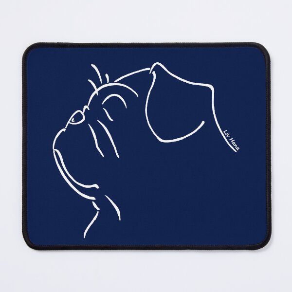 Item preview, Pug silhouette outline white designed and sold by LivHana.