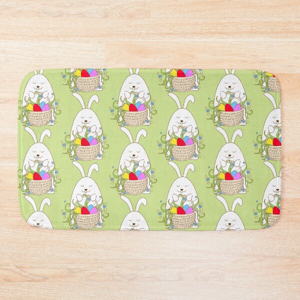 Item preview, funny rabbit keeping basket with easter eggs designed and sold by AlinNova.