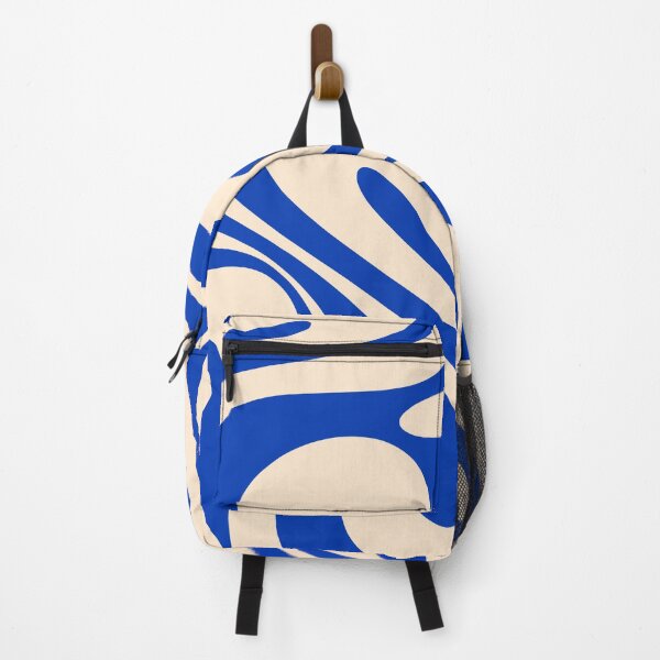 Item preview, Mod Swirl Retro Abstract Pattern in Cream and Bright Blue designed and sold by kierkegaard.