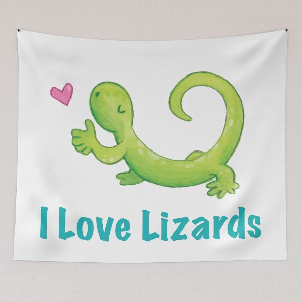 Item preview, I Love Lizards - Lizard Blowing Kisses & Hearts designed and sold by gtgbrown.
