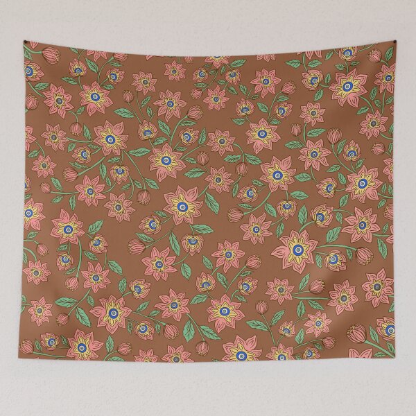 Item preview, Evil Eye Floral in Brown designed and sold by MissJades.