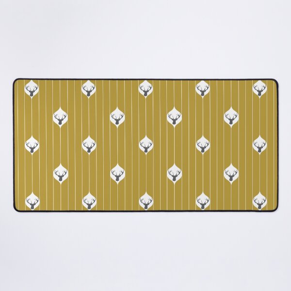 Item preview, Mustard Yellow Deer Head Repeating Pattern designed and sold by CJAura by Claire Jane Johnson.