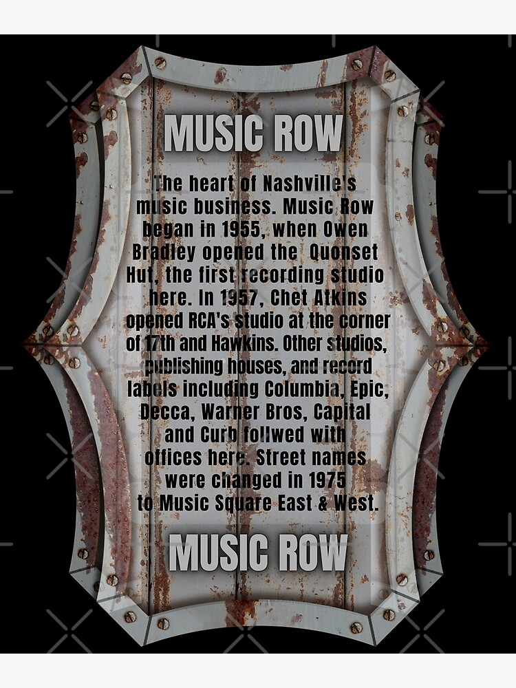 Music Row Nashville Music City Designs 2 by derickquince Poster