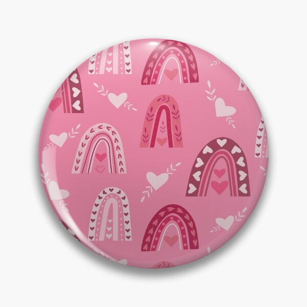 Item preview, Valentine  boho rainbow pattern in brown, pink and white with hearts   designed and sold by Yasminepatterns .