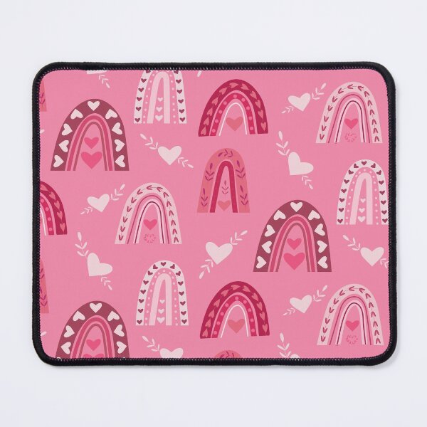 Item preview, Valentine boho rainbow pattern in brown, pink and white with hearts designed and sold by Yasminepatterns .