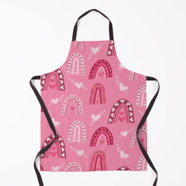 Item preview, Valentine  boho rainbow pattern in brown, pink and white with hearts   designed and sold by Yasminepatterns .