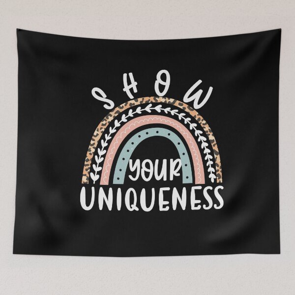 Item preview, Cool Rainbow Leopard Show Your Uniqueness Quote designed and sold by SharpThreadZ.