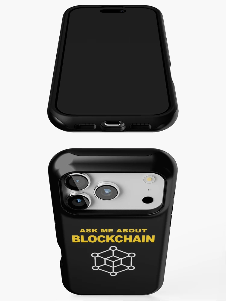 Thumbnail 3 of 4, iPhone Case, Ask Me About Blockchain, Blockchain Developer, Cryptocurrency, Software Engineer, Computer Science, Fullstack Developer, Programming Humor, Dark designed and sold by Max-Wear.