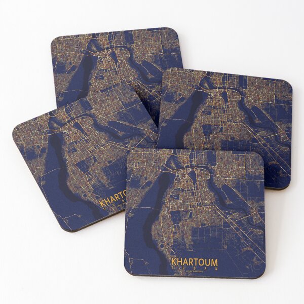 Item preview, Khartoum, Sudan Map  - City At Night designed and sold by deMAP.