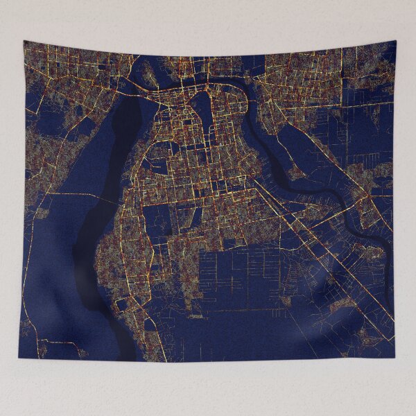 Item preview, Khartoum, Sudan Map  - City At Night designed and sold by deMAP.