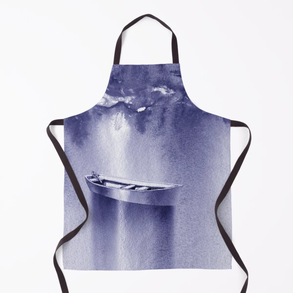 Item preview, Purple Blue Very Peri Watercolor Boat On The Lake I designed and sold by Irina Sztukowski.