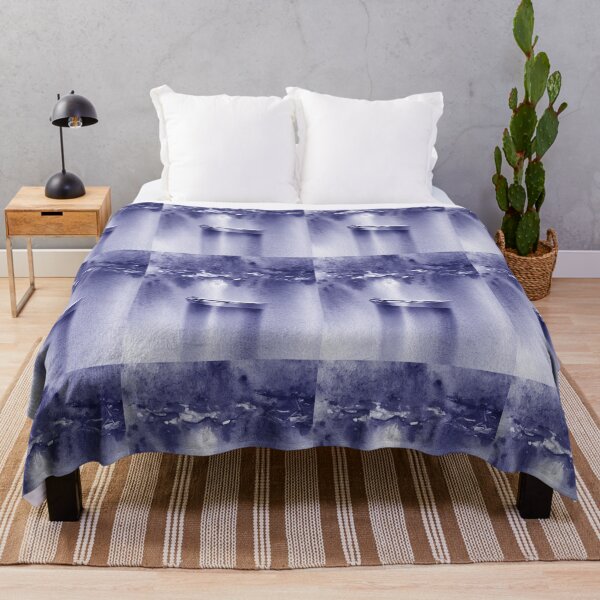 Item preview, Purple Blue Very Peri Watercolor Boat On The Lake I designed and sold by Irina Sztukowski.