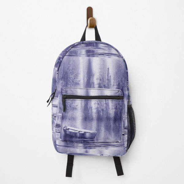 Item preview, Purple Blue Very Peri Watercolor Boat On The Lake II designed and sold by Irina Sztukowski.