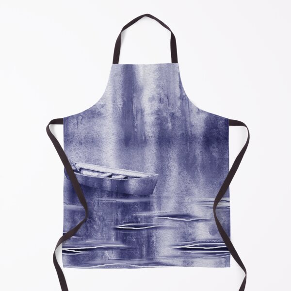 Item preview, Purple Blue Very Peri Watercolor Boat On The Lake II designed and sold by Irina Sztukowski.