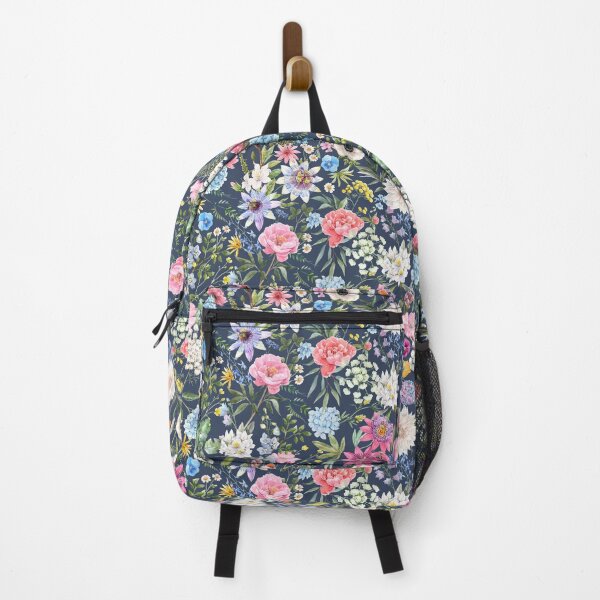 Item preview, Colorful Spring Floral Pattern with Blue Background designed and sold by linime1984.