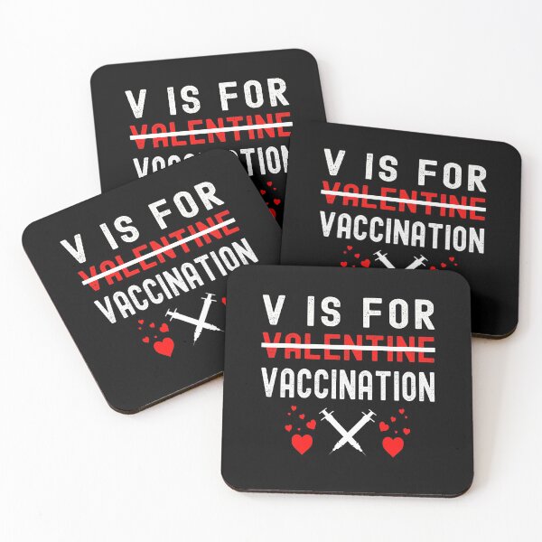 Item preview, V is for Vaccination Funny Valentine's Day Pro Vaccine designed and sold by Dorkification.