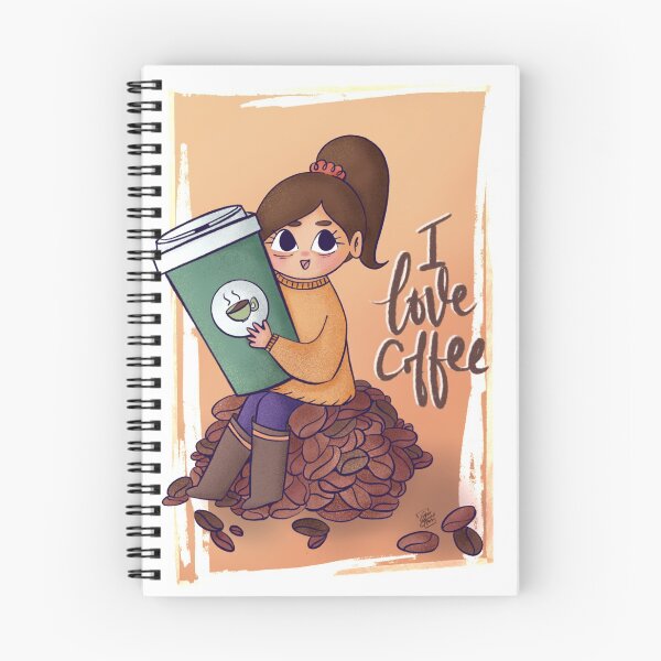 Item preview, I Love Coffee Cute Kawaii Girl designed and sold by SharSquaredArt.