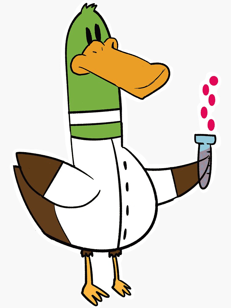 "Fun Duck Scientist with Beaker" Sticker for Sale by JThomasArtworks