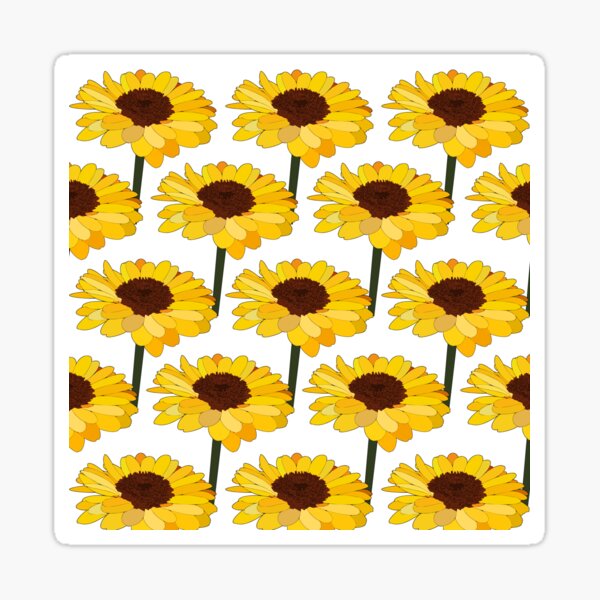 Artikelvorschau, Sonnenblumen-Muster im Weiß entworfen und verkauft von ZCdesigns.