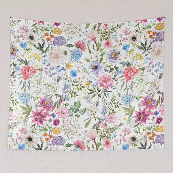 Item preview, Colorful Spring Floral Pattern with White Background designed and sold by linime1984.