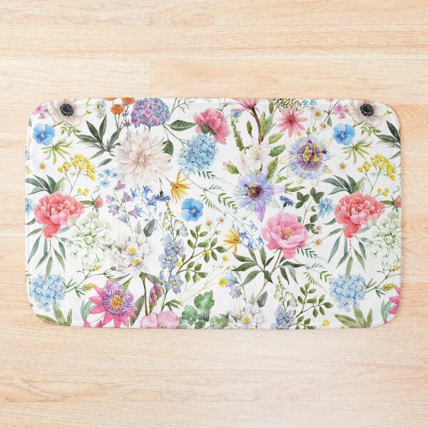 Item preview, Colorful Spring Floral Pattern with White Background designed and sold by linime1984.