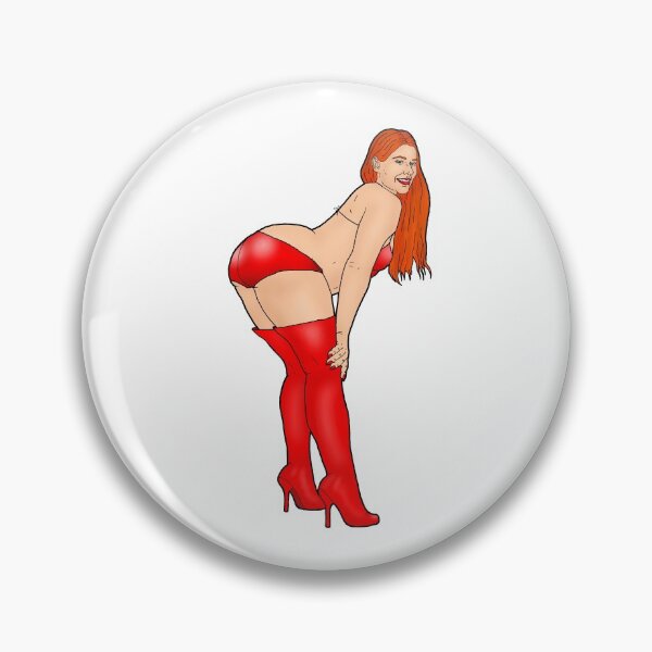 Item preview, PAWG Pin-Up Naked in Red Fetish Outfit designed and sold by PinUpsandPulp.