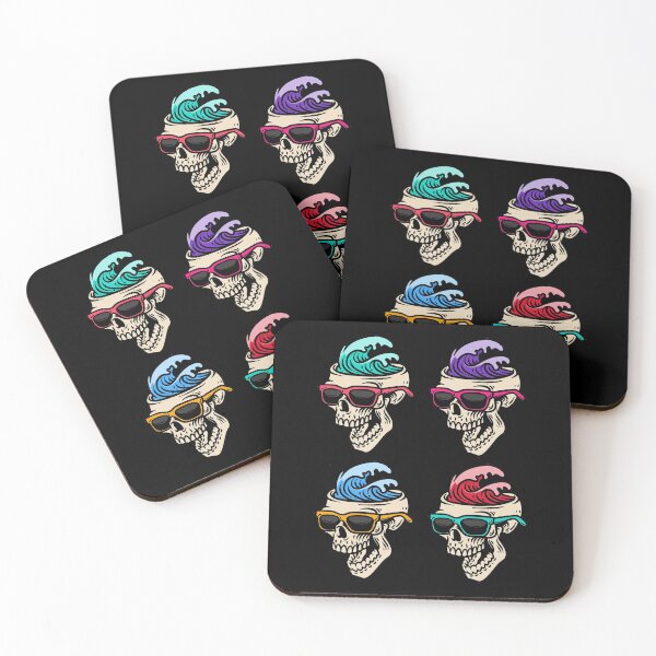 Item preview, Trippy Four Skull Wave Brain Colorful Cartoon Pattern  designed and sold by LADistrictGarb.