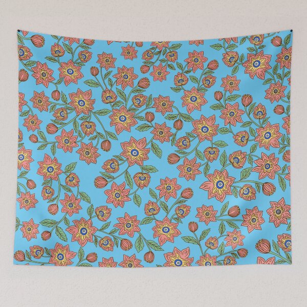 Item preview, Evil Eye Floral in Blue designed and sold by MissJades.