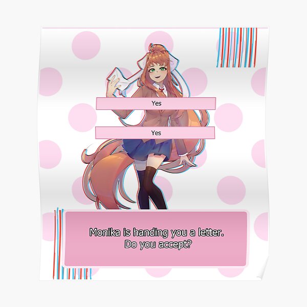 "DDLC Monika Love Letter" Poster For Sale By Halnako | Redbubble