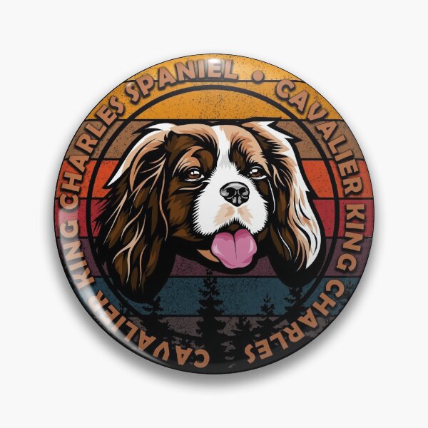 Item preview, cavalier king Charles distressed sunset retro dog face design designed and sold by SamRVstore.