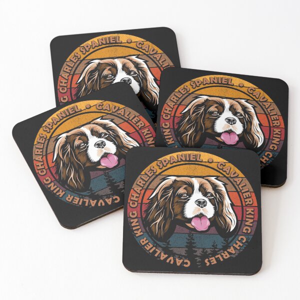 Item preview, cavalier king Charles distressed sunset retro dog face design designed and sold by SamRVstore.