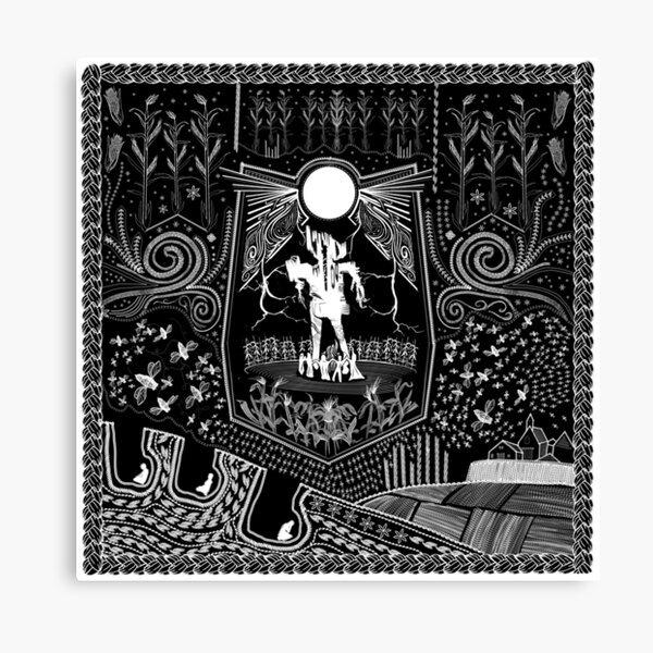 Spooky folk horror tapestry-style artwork for What Crooked Roots Canvas Print
