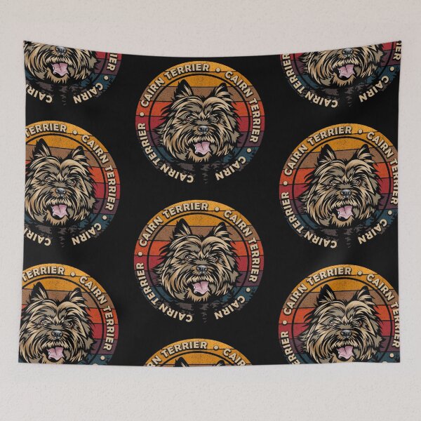 Item preview, Cairn Terrier distressed sunset retro dog face design designed and sold by SamRVstore.