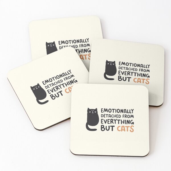 Item preview, Emotionally Detached From Everything But Cats, Funny Saying designed and sold by Artestygraphic.